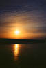 Sunset over sea iceroad